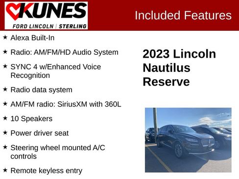 Used 2023 Lincoln Nautilus Reserve w/ Equipment Group 201A AWD/4WD image 3