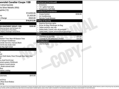 Used 2003 Chevrolet Cavalier Coupe w/ Preferred Equipment Group image 18