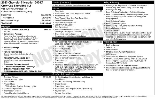 Used 2023 Chevrolet Silverado 1500 LT w/ Protection Package RWD image 34