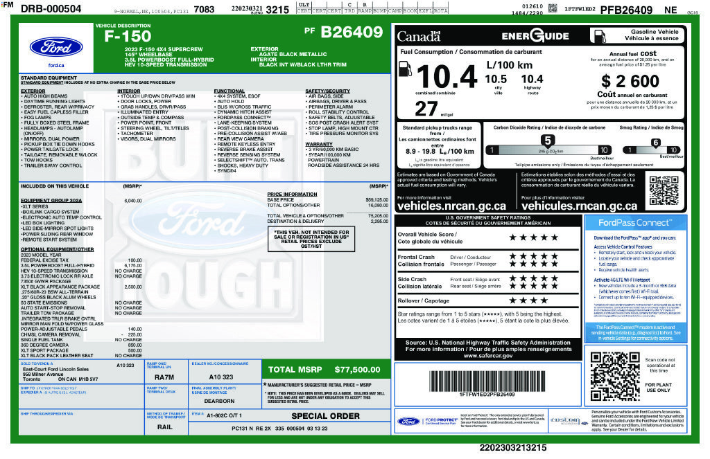 Used 2023 Ford F150 XLT w/ Equipment Group 302A High AWD/4WD image 2