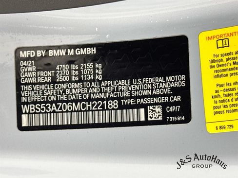 Used 2021 BMW M4 Coupe w/ Parking Assistance Package RWD image 41