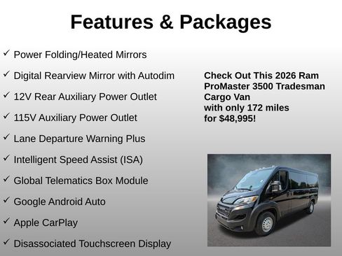Used 2026 RAM ProMaster 3500 w/ Premium Convenience Group FWD image 14