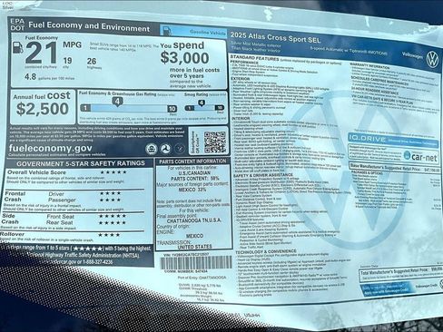 New 2025 Volkswagen Atlas Cross Sport SEL image 32