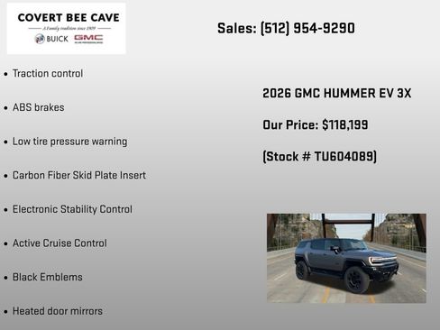 New 2026 GMC Hummer EV 3X w/ Carbon Fiber Edition Package AWD/4WD image 12