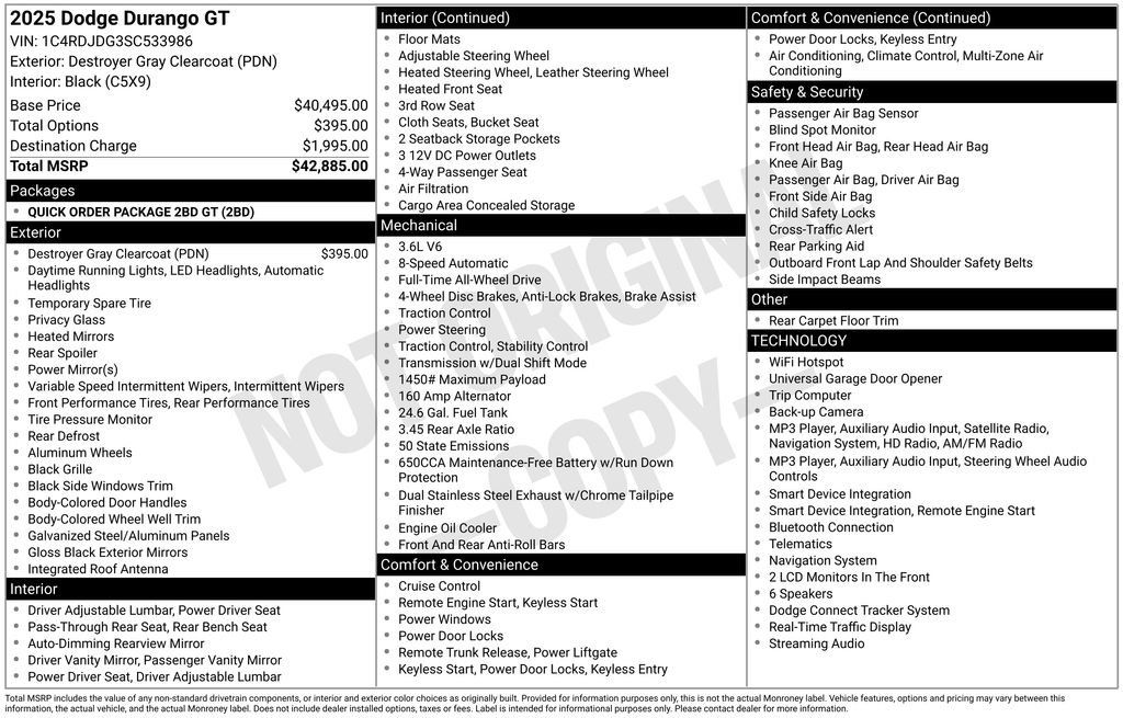 Used 2025 Dodge Durango GT AWD/4WD image 44