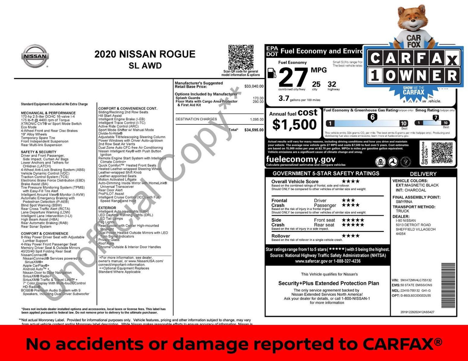 Certified 2020 Nissan Rogue SL AWD/4WD image 3