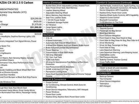 Used 2023 MAZDA CX-30 AWD 2.5 S w/ Preferred Package image 3