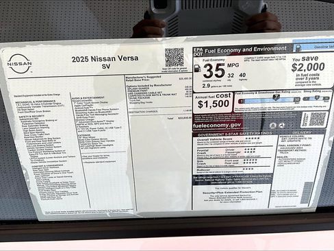 New 2025 Nissan Versa SV w/ Trunk Package image 76