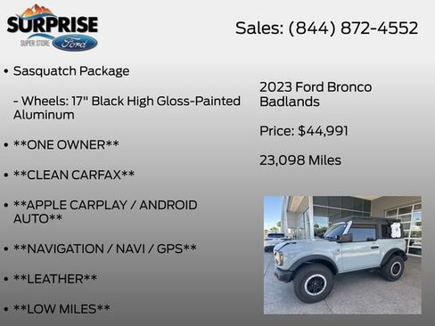 Used 2023 Ford Bronco Badlands w/ Sasquatch Package AWD/4WD image 18