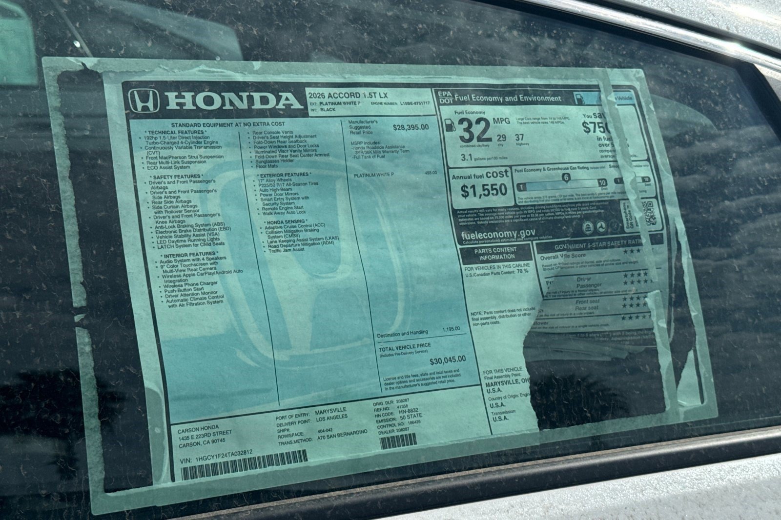 New 2026 Honda Accord LX image 31