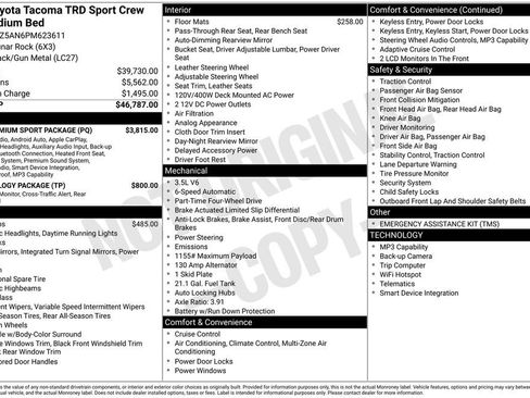 Certified 2023 Toyota Tacoma TRD Sport w/ TRD Premium Sport Package AWD/4WD image 32