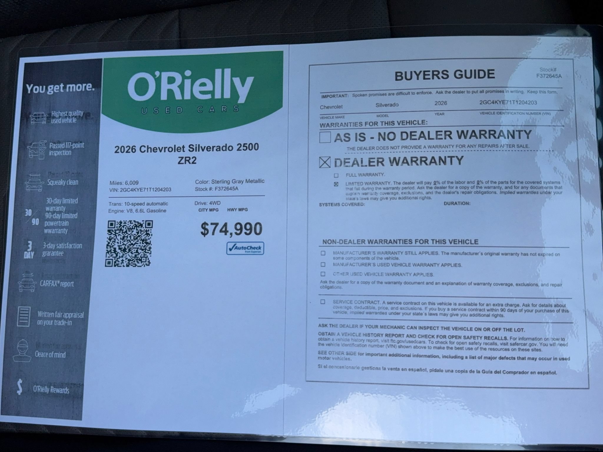 Used 2026 Chevrolet Silverado 2500 ZR2 AWD/4WD image 40
