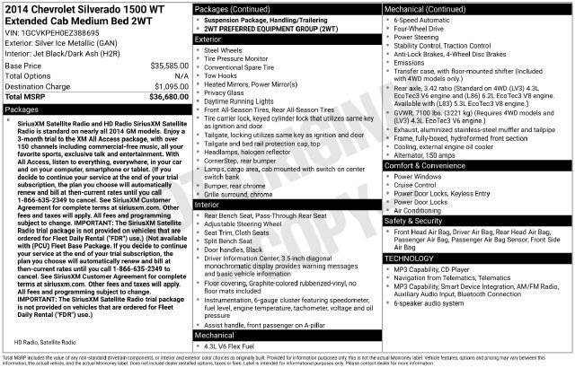 Used 2014 Chevrolet Silverado 1500 W/T AWD/4WD image 4