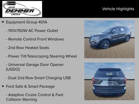 Used 2019 Ford Explorer Sport w/ Equipment Group 401A image 24
