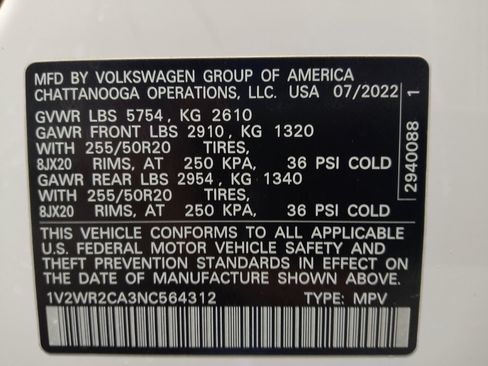 Used 2022 Volkswagen Atlas SE FWD image 33