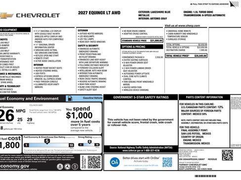 New 2027 Chevrolet Equinox LT w/ Convenience Package II AWD/4WD image 4