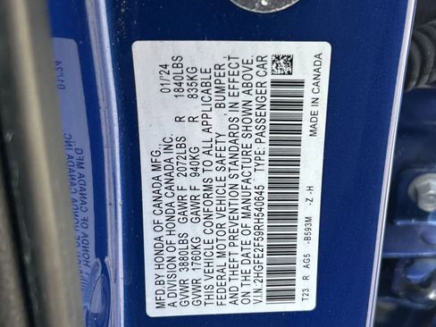 Used 2024 Honda Civic Sport image 2