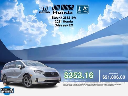 Certified 2021 Honda Odyssey EX image 3
