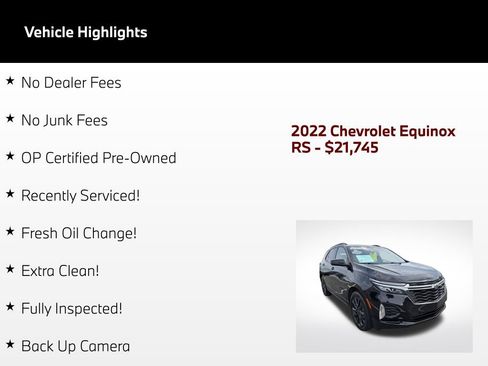Used 2022 Chevrolet Equinox RS w/ RS Leather Package FWD image 52