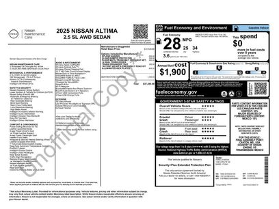 New 2025 Nissan Altima 2.5 SL
