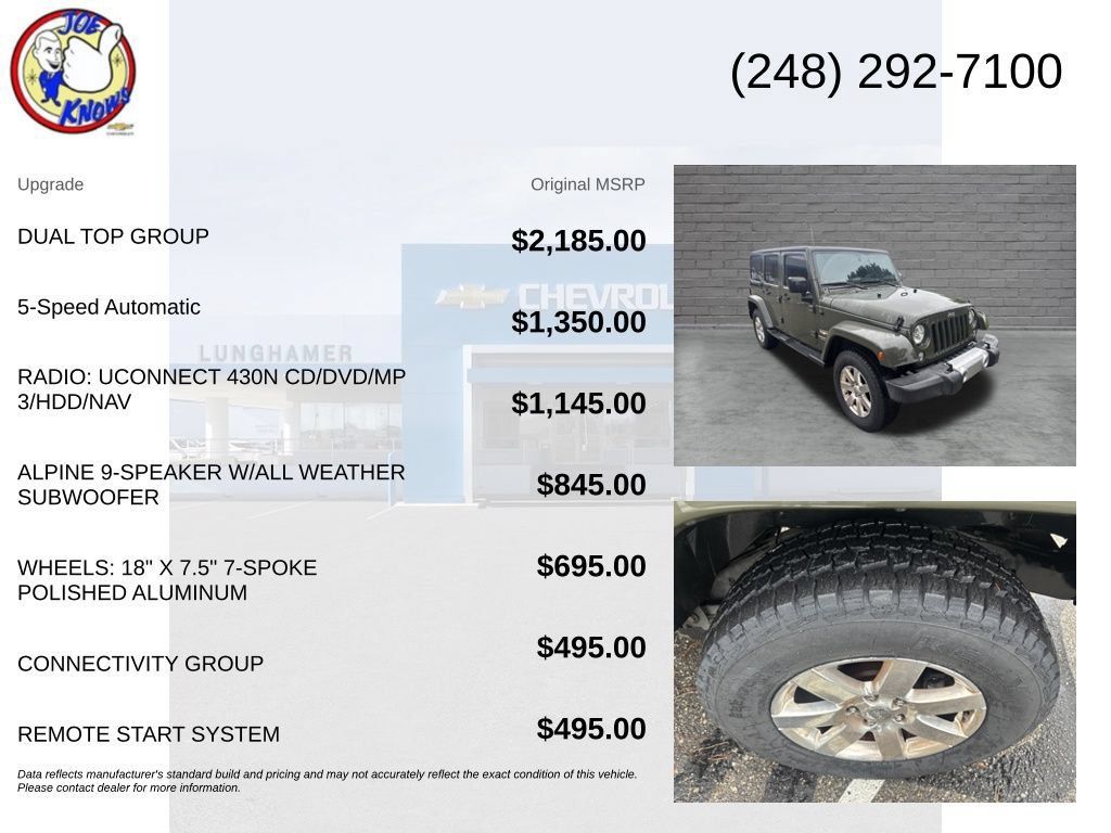 Used 2015 Jeep Wrangler Unlimited Sahara w/ Dual Top Group AWD/4WD image 5