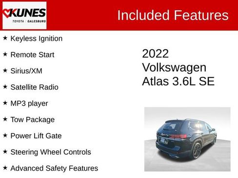 Used 2022 Volkswagen Atlas SE w/ Black Wheel Package image 3