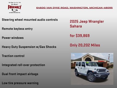 Used 2025 Jeep Wrangler Unlimited Sahara w/ Technology Group AWD/4WD image 25
