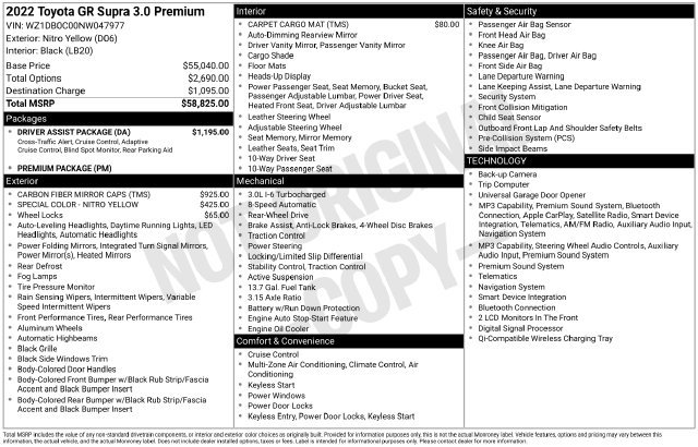 Used 2022 Toyota Supra Premium w/ Driver Assist Package RWD image 10