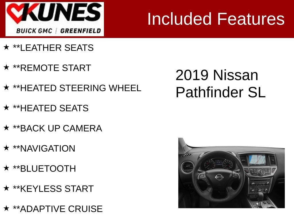 Used 2019 Nissan Pathfinder SL AWD/4WD image 2