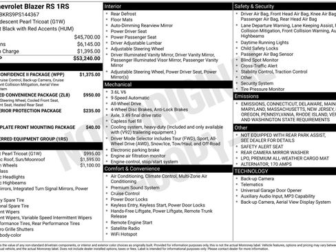 Certified 2023 Chevrolet Blazer RS w/ Driver Confidence II Package image 4