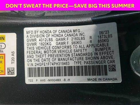 Used 2023 Honda Civic EX image 5