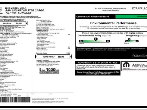 Used 2025 RAM ProMaster 2500 w/ U-Haul Equipment Group FWD image 3