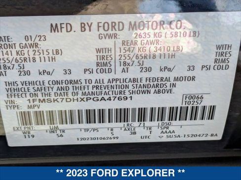 Certified 2023 Ford Explorer XLT w/ Equipment Group 202A RWD image 24