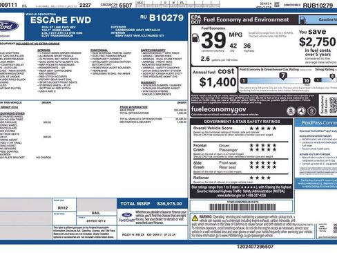 Certified 2024 Ford Escape ST-Line w/ Equipment Group 301A FWD image 7