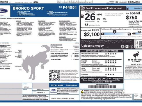Used 2024 Ford Bronco Sport Big Bend w/ Convenience Package AWD/4WD image 6