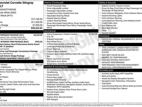 New 2026 Chevrolet Corvette Stingray Preferred Cpe w/ Z51 Performance Package image 25