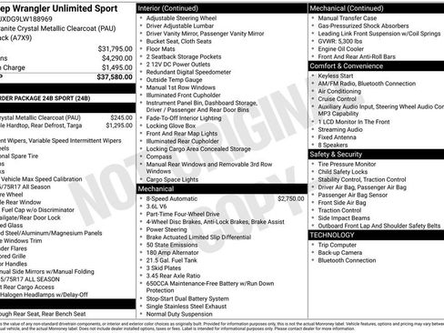 Used 2020 Jeep Wrangler Unlimited Sport AWD/4WD image 14