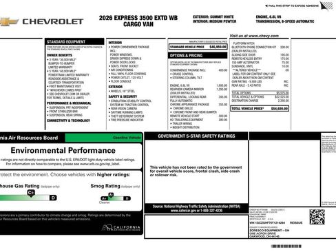 New 2026 Chevrolet Express 3500 Extended w/ Driver Convenience Package RWD image 4