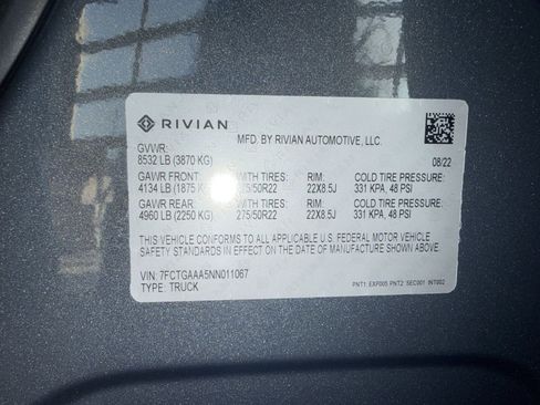 Used 2022 Rivian R1T Adventure AWD/4WD image 30
