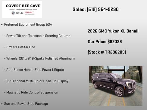 New 2026 GMC Yukon XL Denali w/ Sun & Power Step Package AWD/4WD image 12