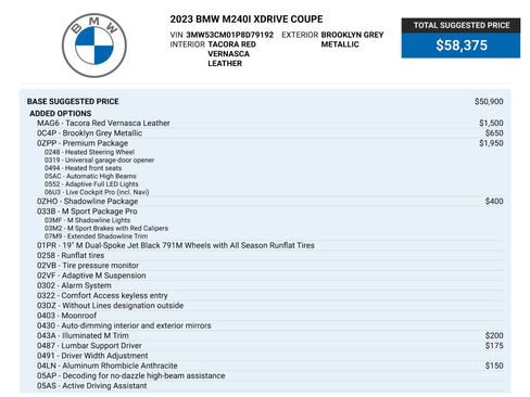 Used 2023 BMW M240i xDrive Coupe w/ Premium Package AWD/4WD image 80