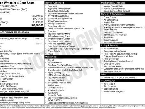 New 2024 Jeep Wrangler Sport image 28