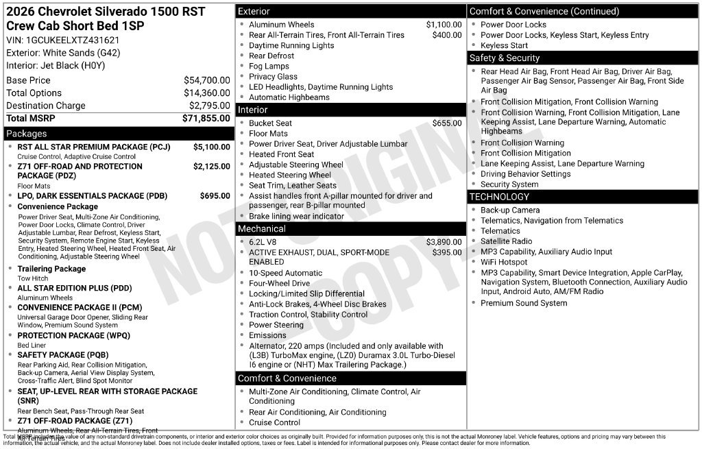 New 2026 Chevrolet Silverado 1500 RST w/ RST All Star Premium Package AWD/4WD image 35