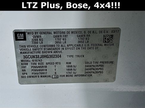 Used 2017 Chevrolet Silverado 1500 LTZ Z71 w/ LTZ Plus Package image 33