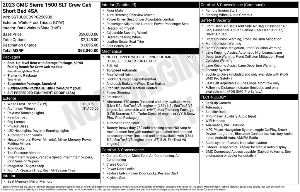 Used 2023 GMC Sierra 1500 SLT AWD/4WD image 49