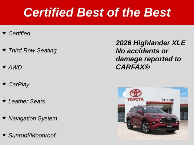 Certified 2026 Toyota Highlander XLE AWD/4WD image 41