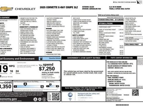 Used 2025 Chevrolet Corvette E-Ray w/ ZER Performance Package AWD/4WD image 7