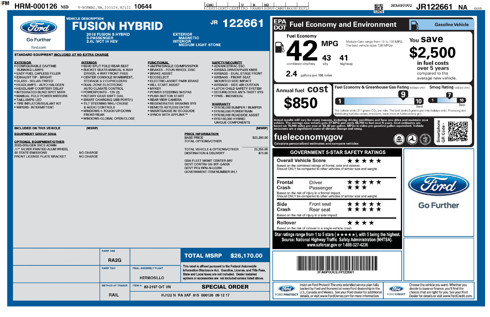 Used 2018 Ford Fusion S FWD image 11
