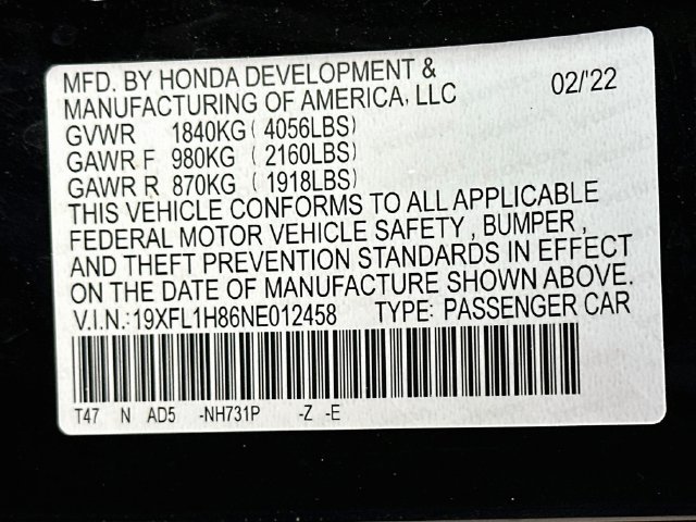 Certified 2022 Honda Civic Sport Touring image 35