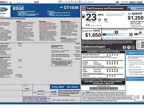 Used 2019 Ford Edge Titanium w/ Equipment Group 301A image 5